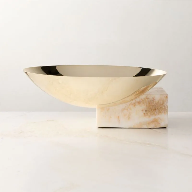 Geometric Steel Onyx Serving Bowl