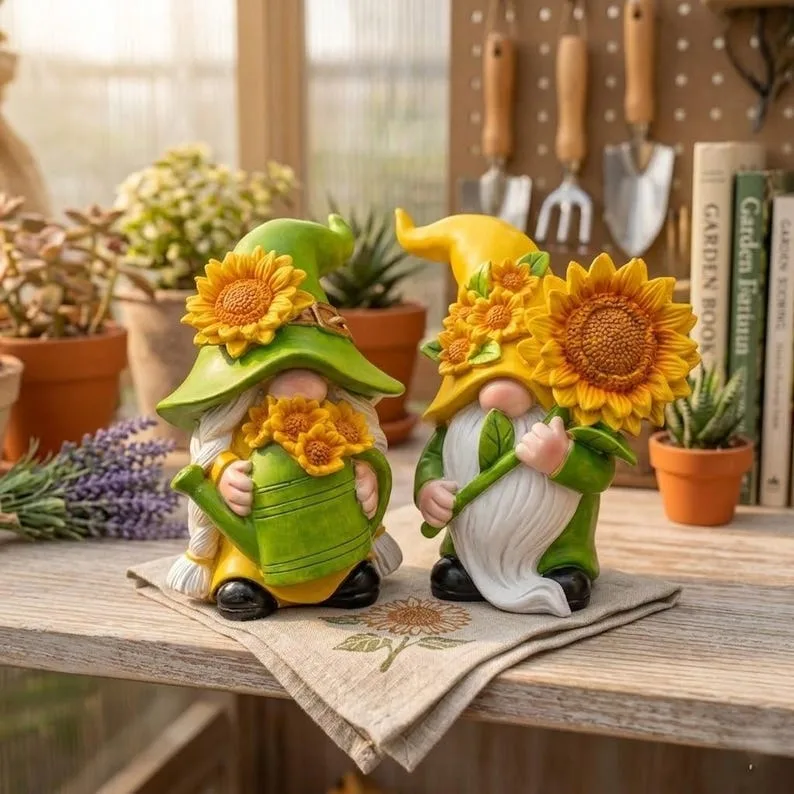 Sunflower Gnome Kitchen Decor Set