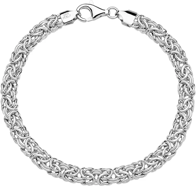 Miabella Italian Silver Byzantine Bracelet