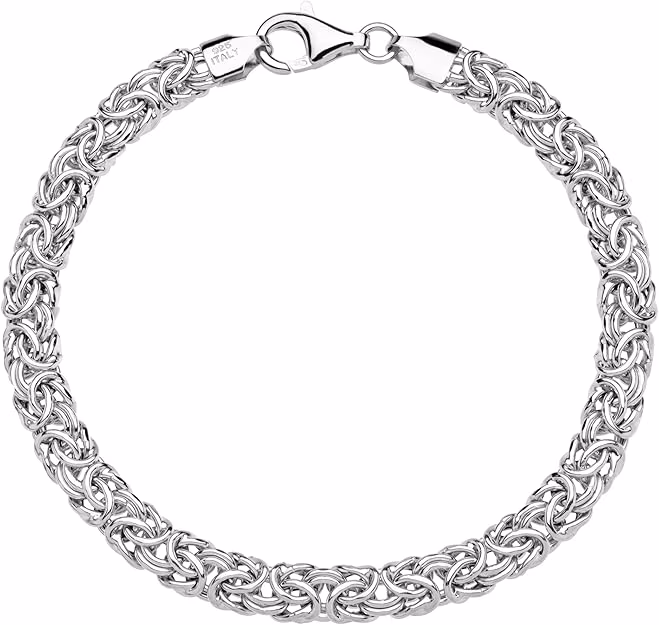 Miabella Italian Silver Byzantine Bracelet