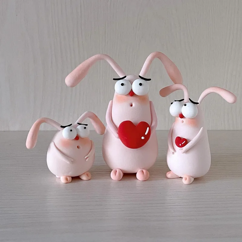 Resin Bunny Ornament Set