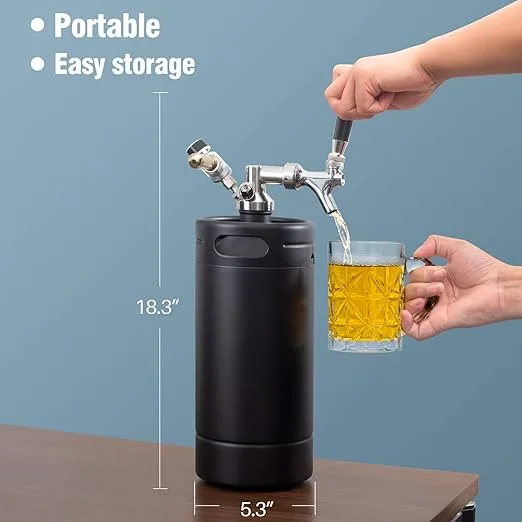 Stainless Steel Mini Keg with Cooler Jacket