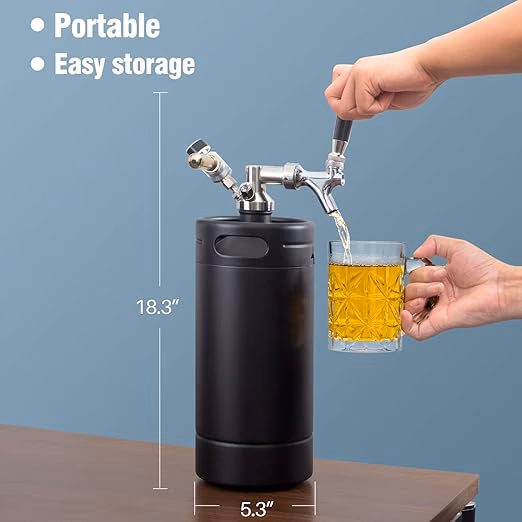 Stainless Steel Mini Keg with Cooler Jacket