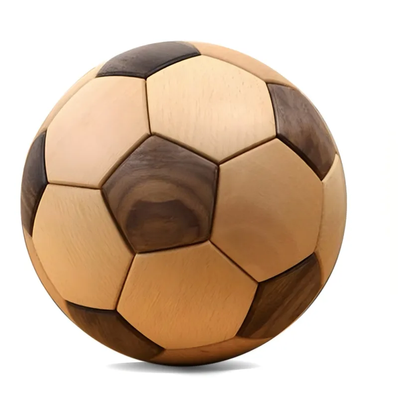 Wooden Football Puzzle Sculpture