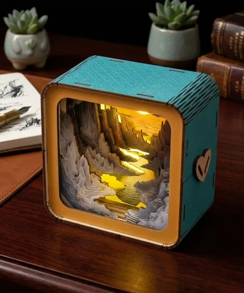 Wooden Sunset Night Light