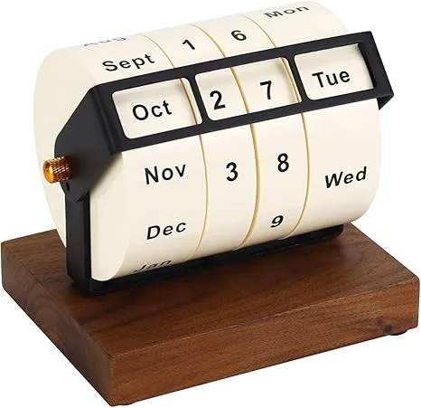 Wooden Rotary Desk Calendar