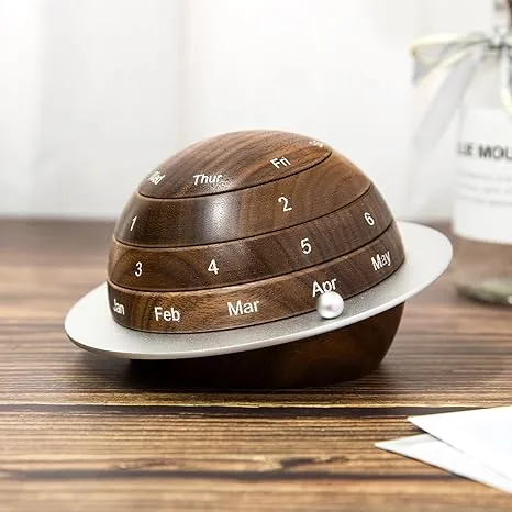 Rotating Wooden Planetary Calendar