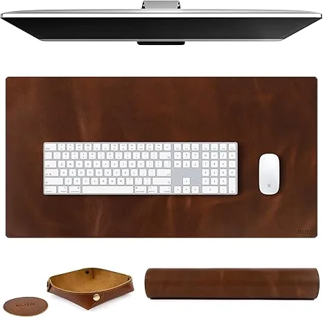 Real Leather Desk Mat Set