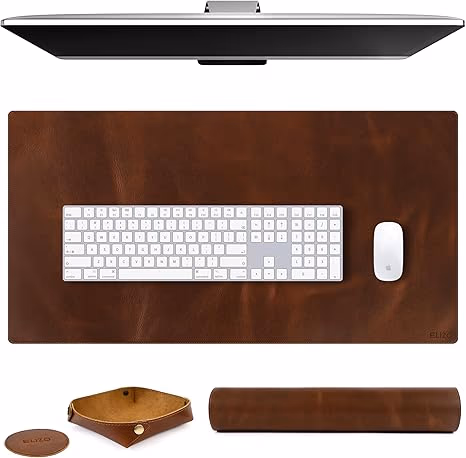 Real Leather Desk Mat Set