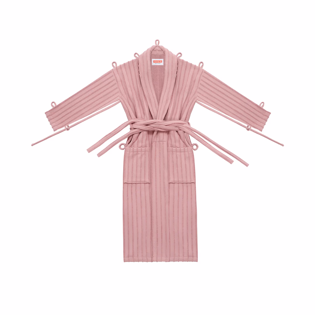 London Robe in Pink Pinstripe