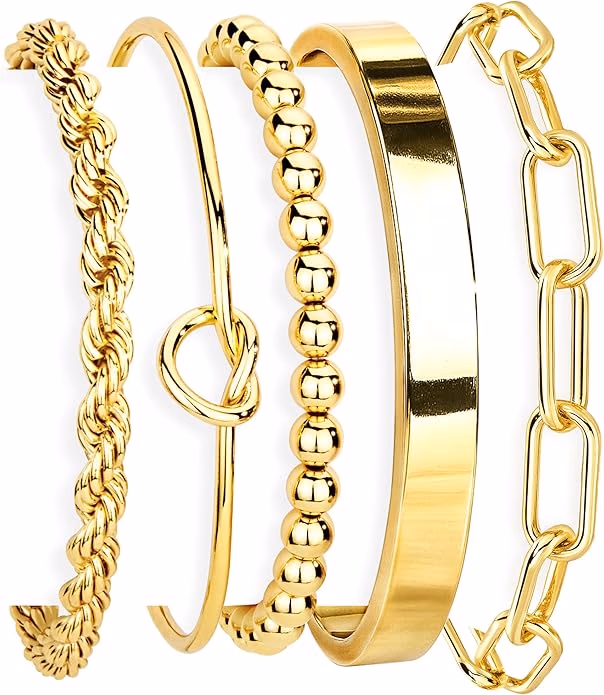 Gold Plated Bracelet Set