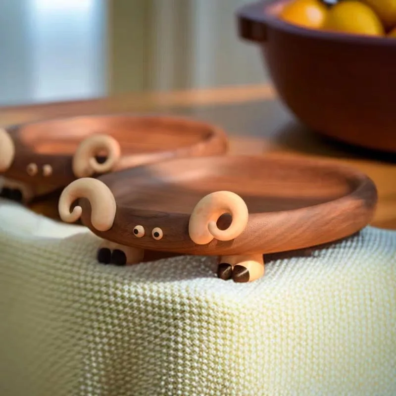 Adorable Lamb Walnut Storage Tray
