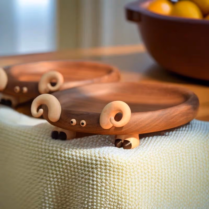 Adorable Lamb Walnut Storage Tray
