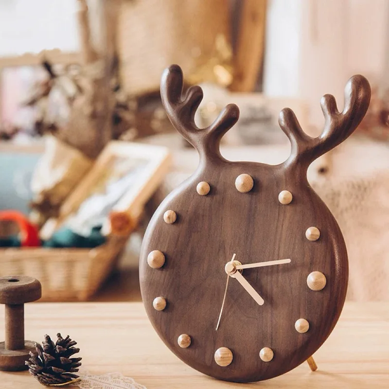 Milo Antler Walnut Wall Clock
