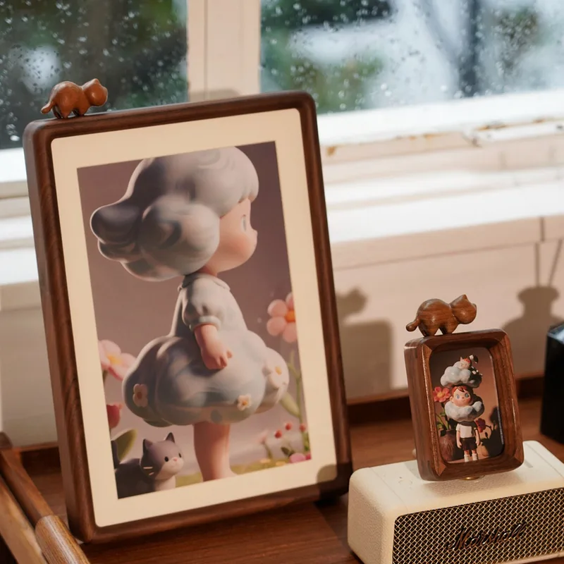 Kitty Walnut Photo Frame