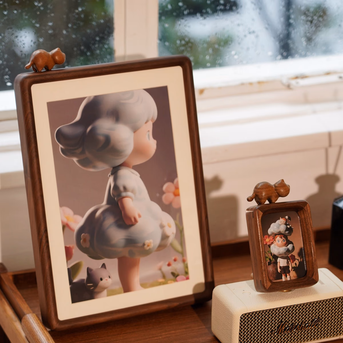 Kitty Walnut Photo Frame