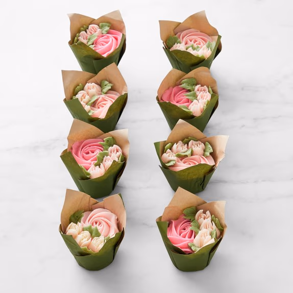 Pink Rose Bouquet Cupcakes