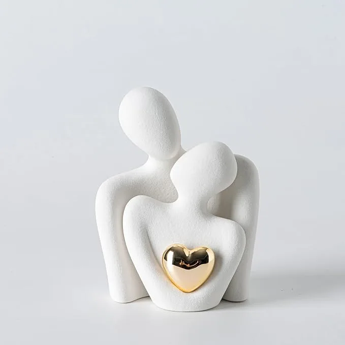 Hugging Couple Ceramic Figurine Decor