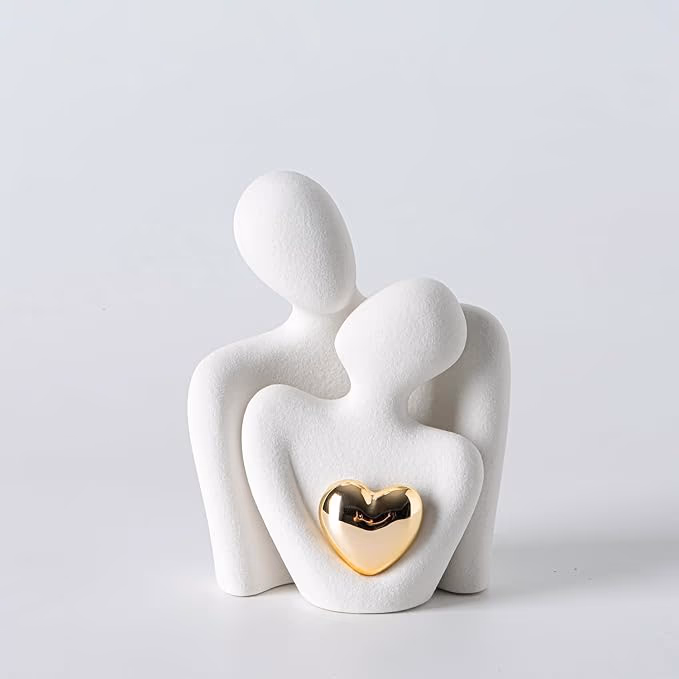 Hugging Couple Ceramic Figurine Decor