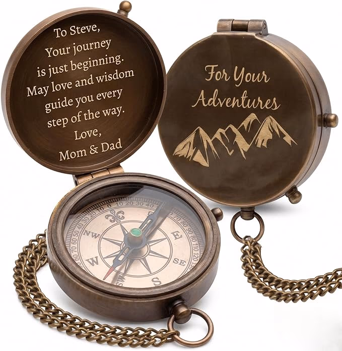 Engraved Pocket Compass