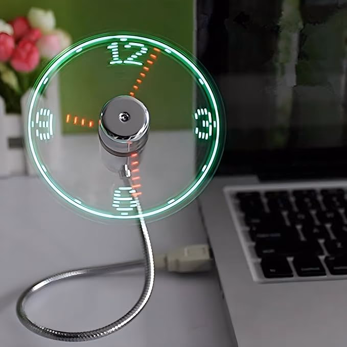 LED USB Clock Fan