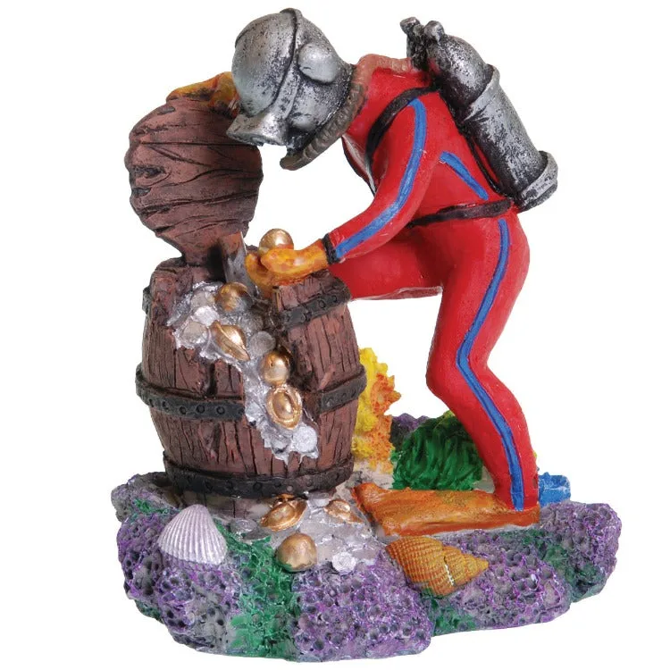 SCUBA Treasure Diver Aquarium Ornament